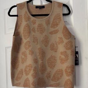 🌴Rachel Roy Beige and Rust Sleeveless Top Size XL